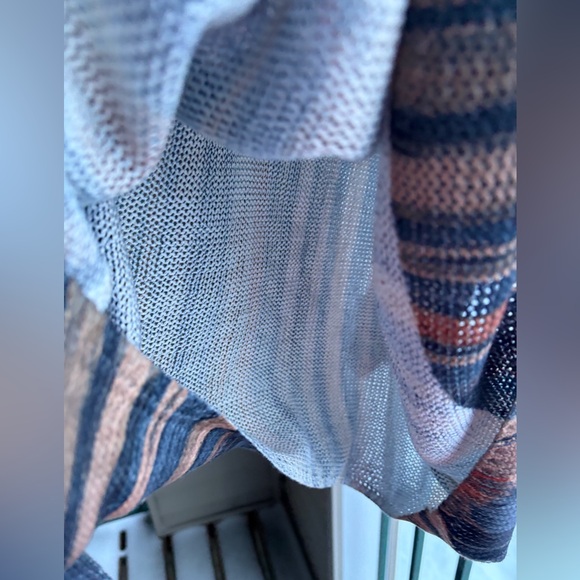 🆕 M Collection Made in Italy Striped Knit Top Blue Orange Mesh Size M Casual - Picture 11 of 17